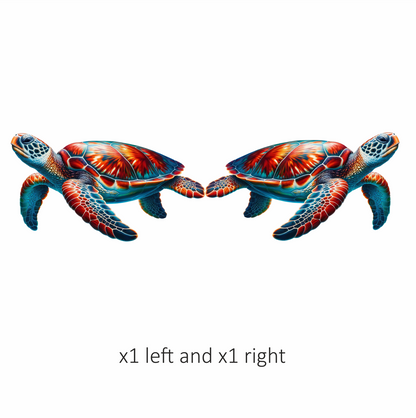 Sea Turtle With Red Pattern Vinyl Decal Sticker