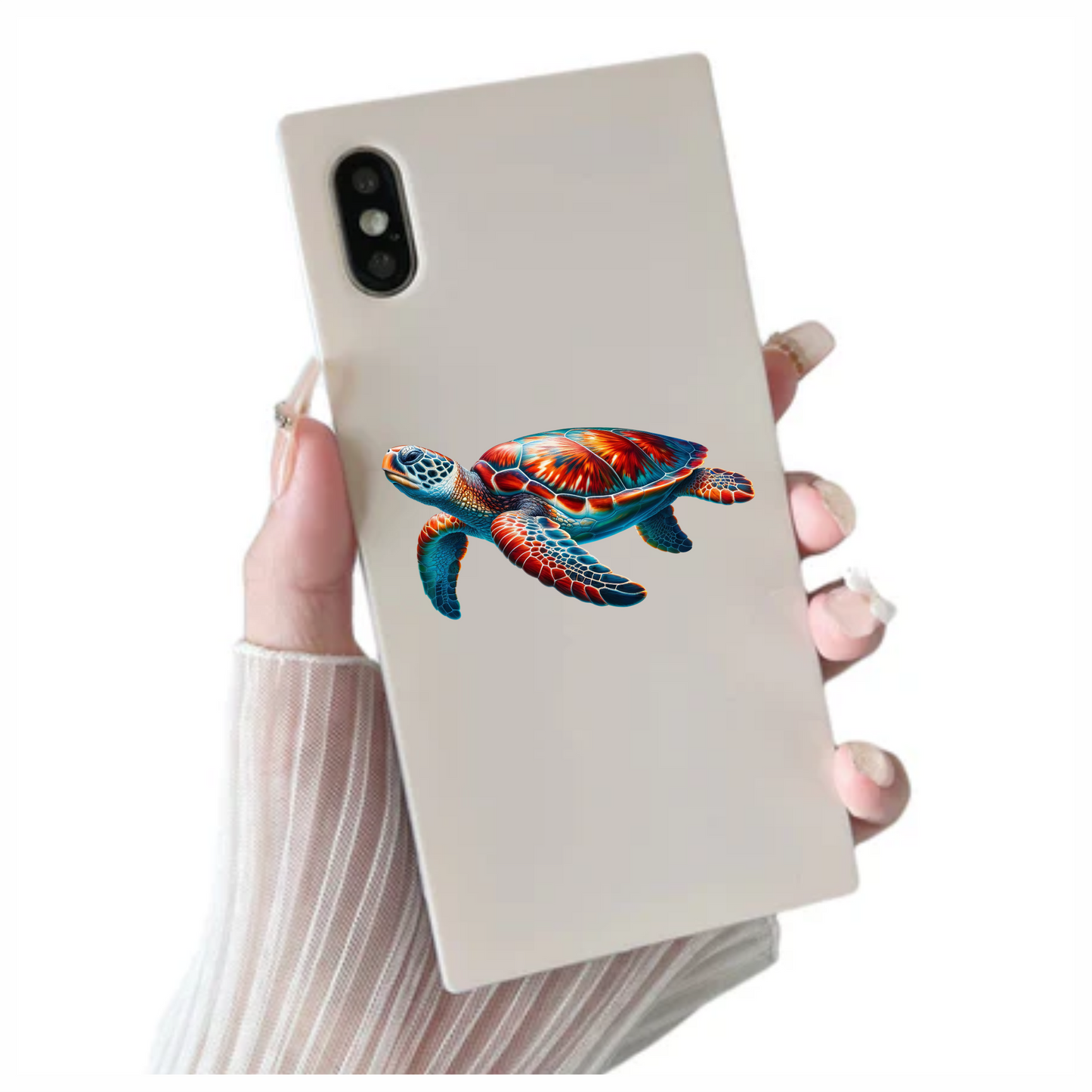 Sea Turtle With Red Pattern Vinyl Decal Sticker