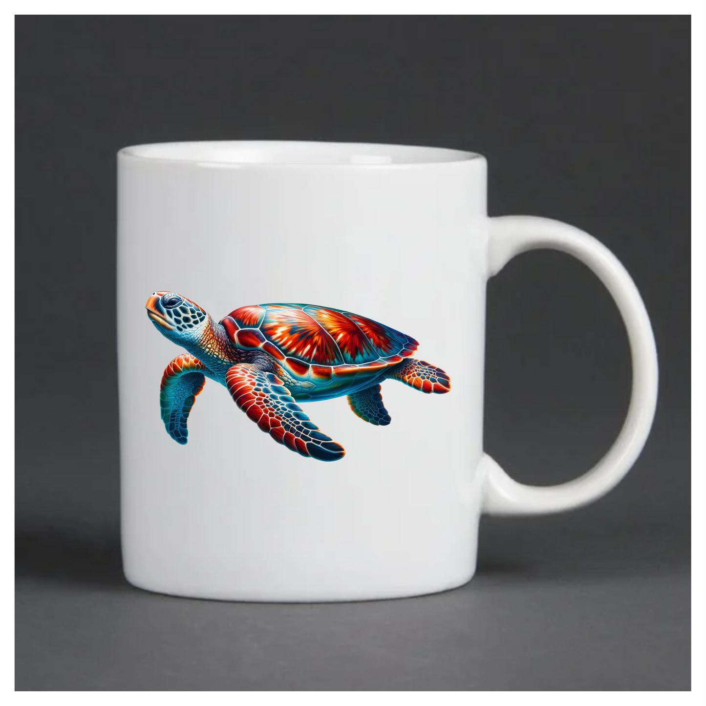 Sea Turtle With Red Pattern Vinyl Decal Sticker