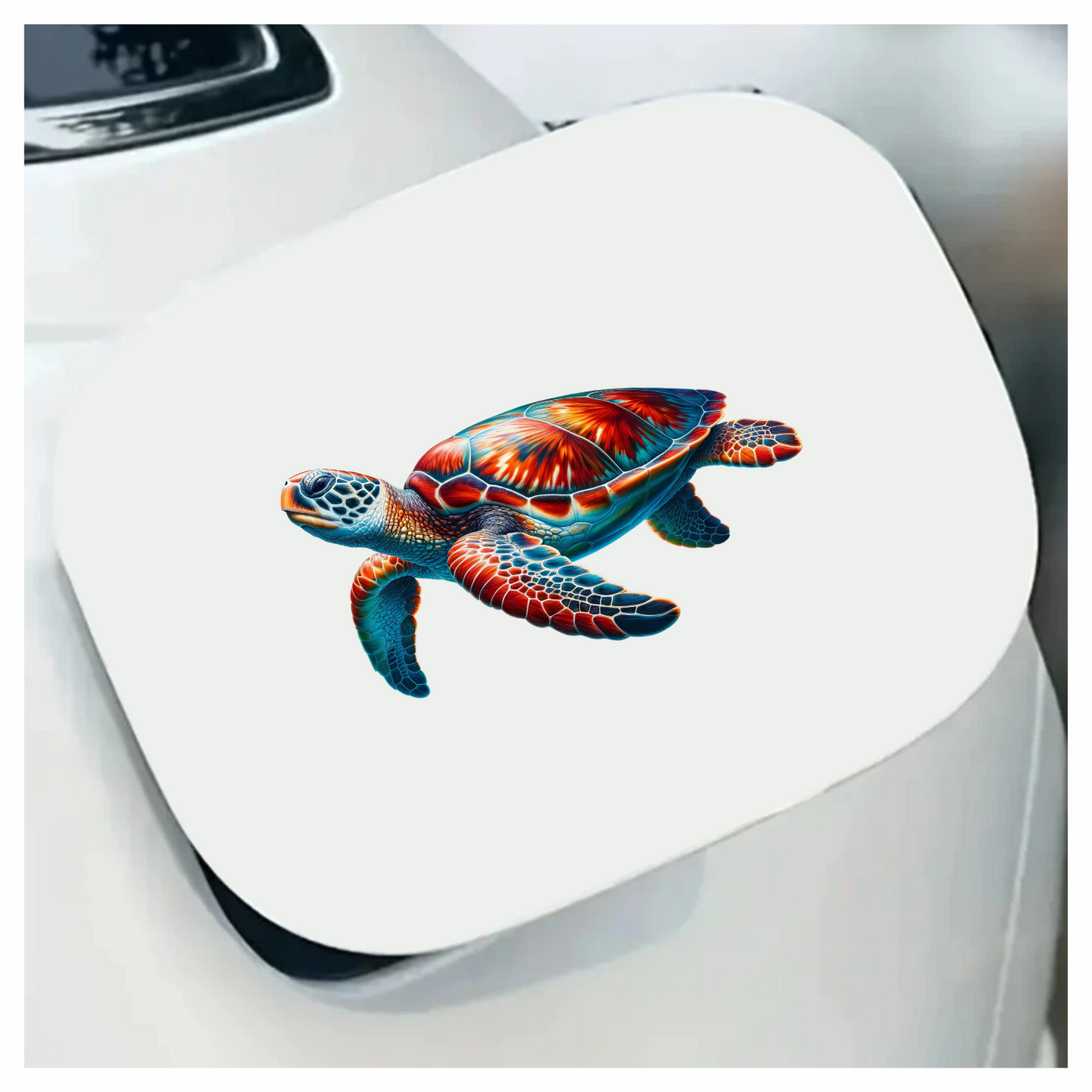 Sea Turtle With Red Pattern Vinyl Decal Sticker