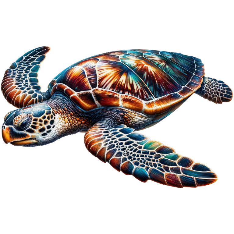 Colorful turtle illustration on a white background vinyl sticker