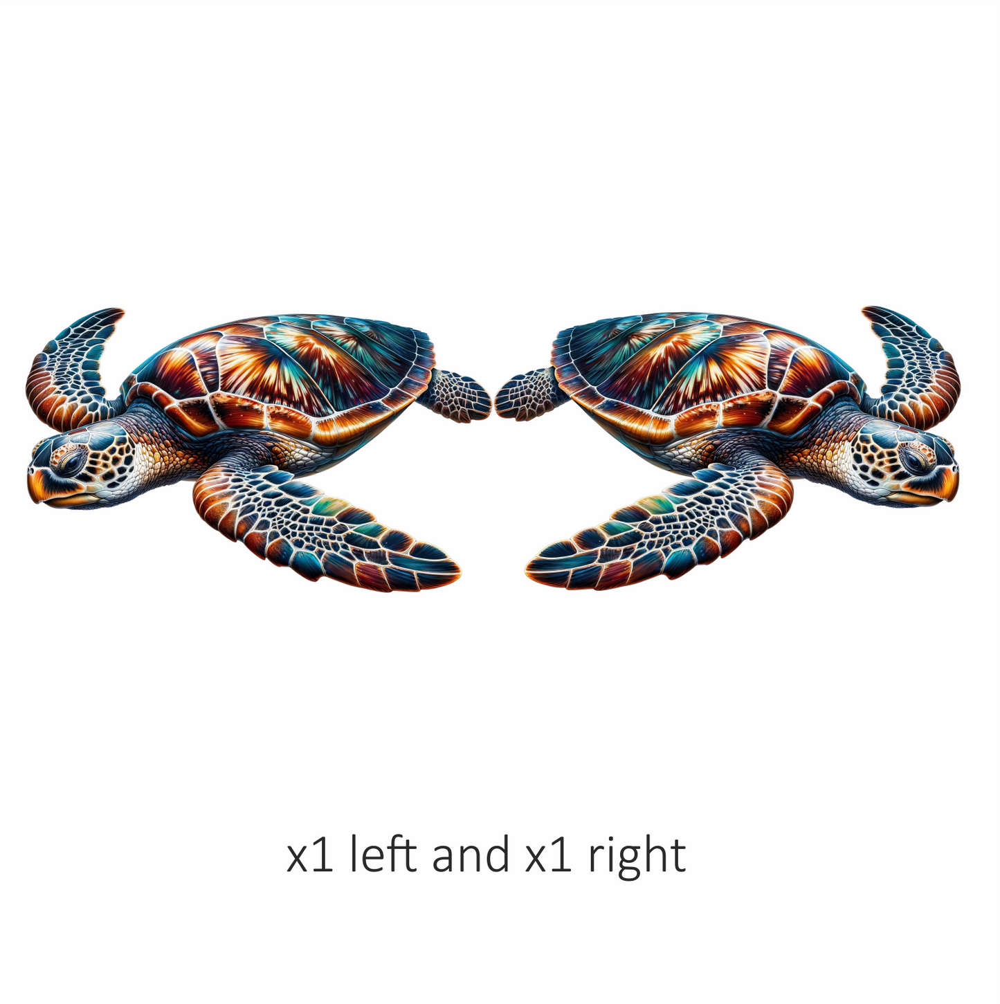 Sea Turtle With Orange Pattern Vinyl Decal Sticker