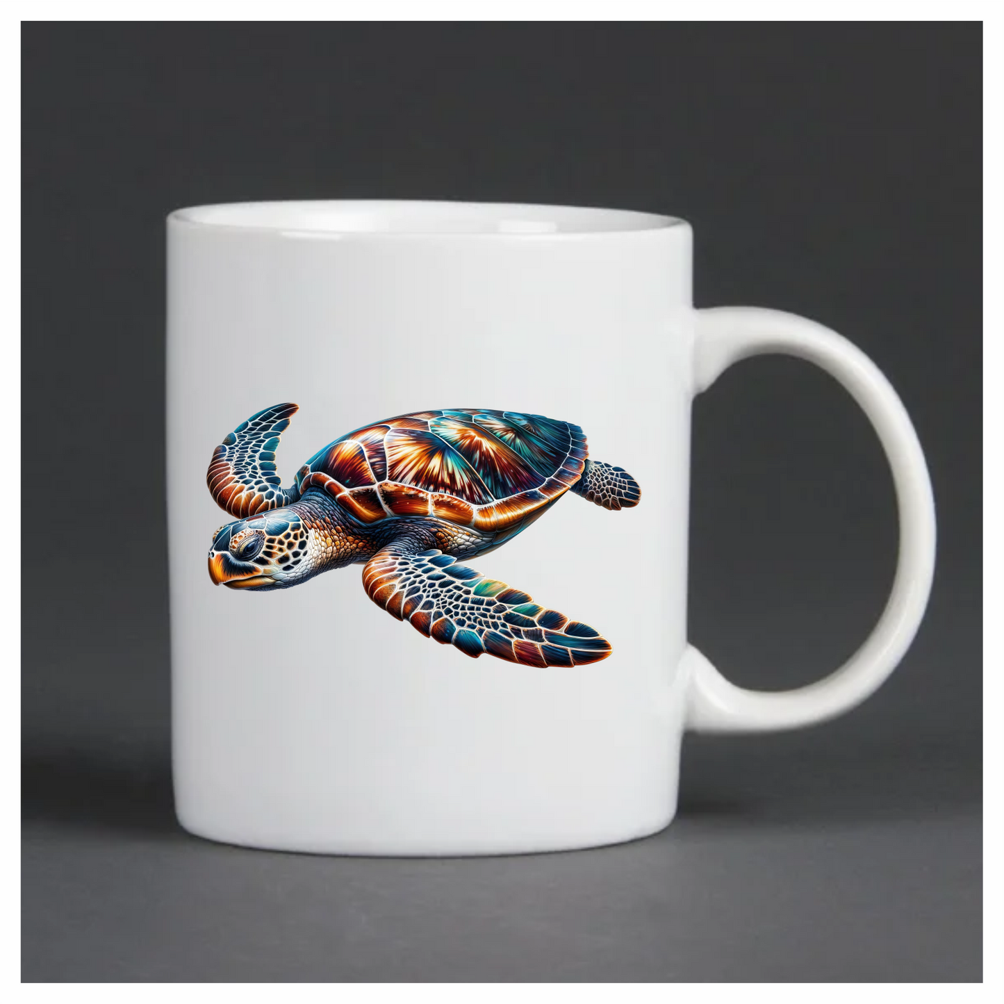 Sea Turtle With Orange Pattern Vinyl Decal Sticker
