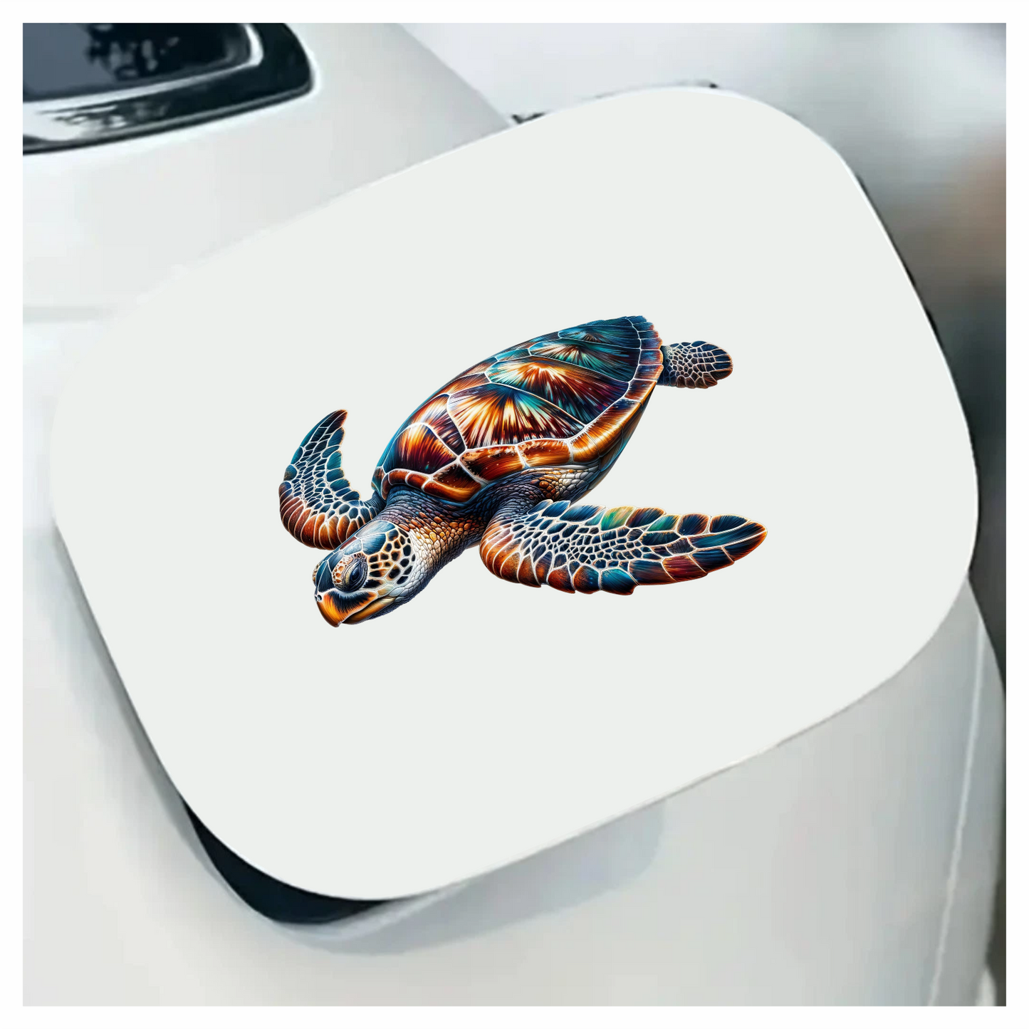 Sea Turtle With Orange Pattern Vinyl Decal Sticker