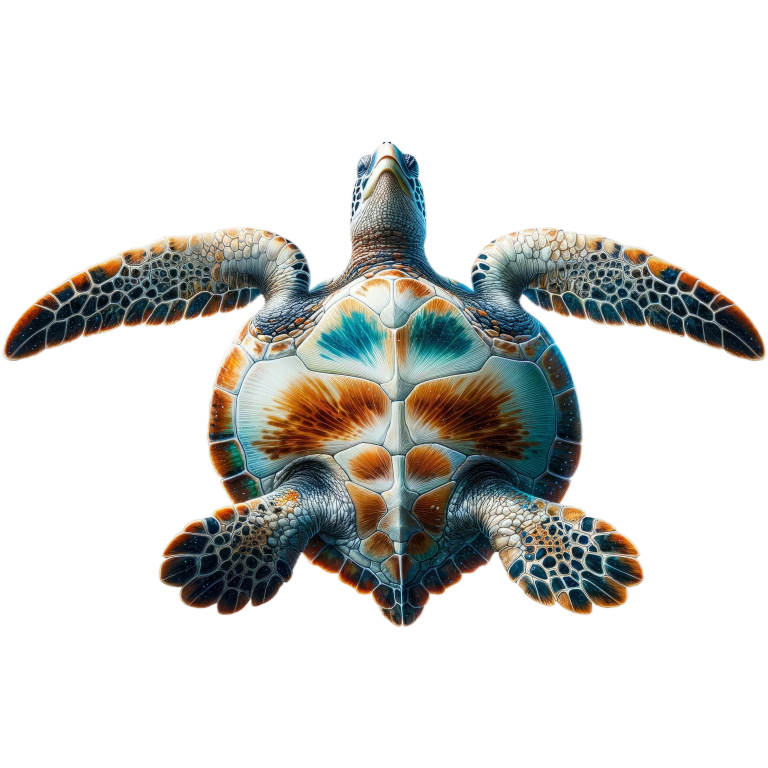 Colorful turtle on a white background