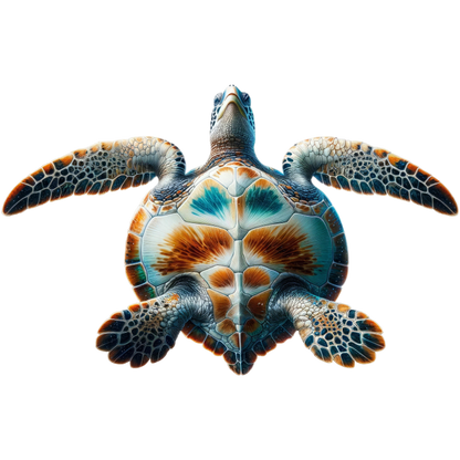 Colorful turtle on a white background