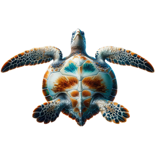 Colorful turtle on a white background