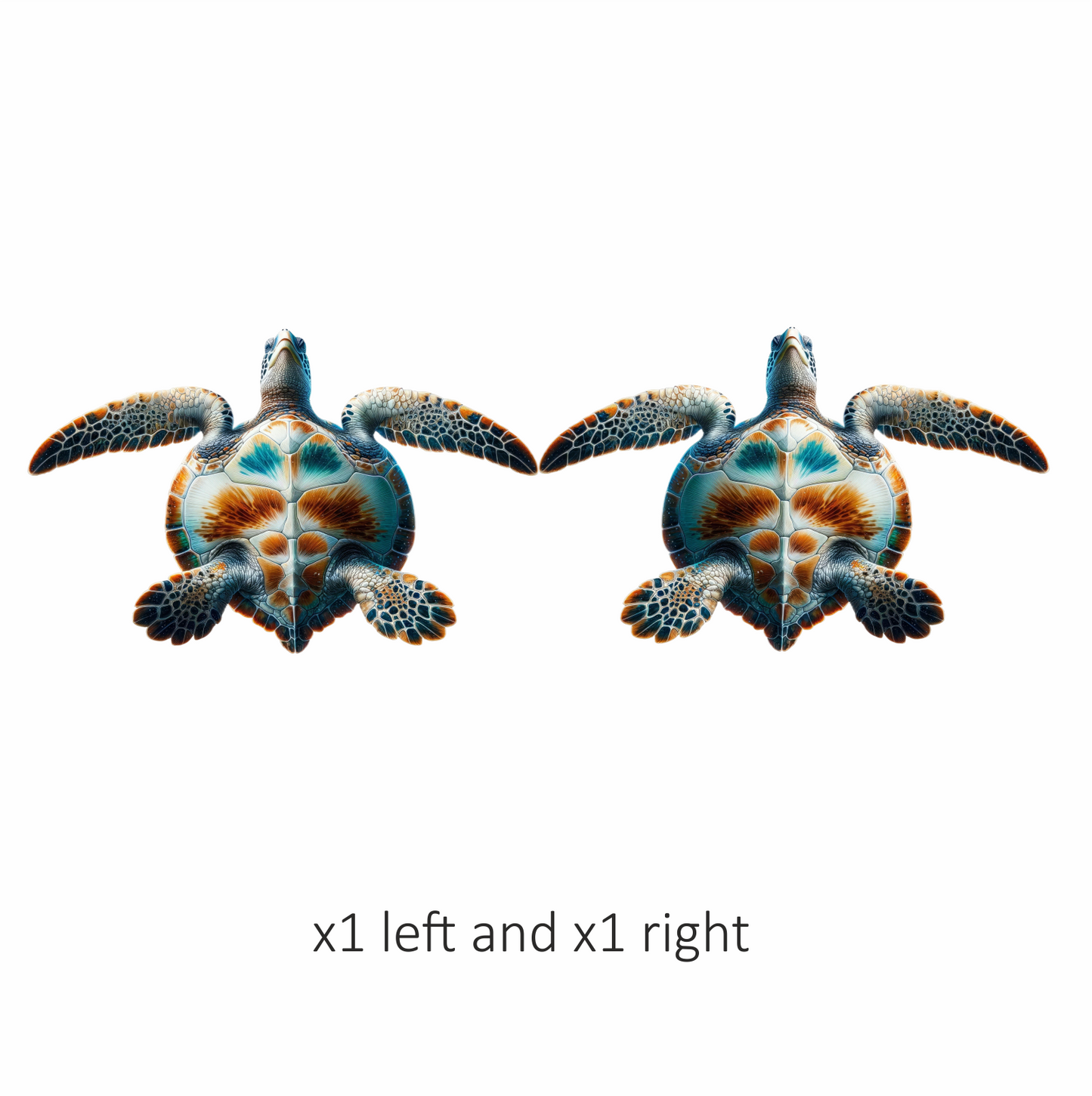 Sea Turtle Underwater View Orange Vinyl Decal Sticker