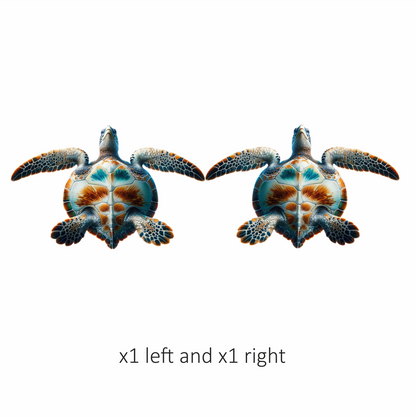 Sea Turtle Underwater View Orange Vinyl Decal Sticker