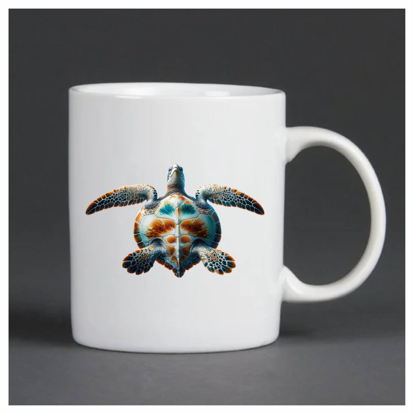Sea Turtle Underwater View Orange Vinyl Decal Sticker