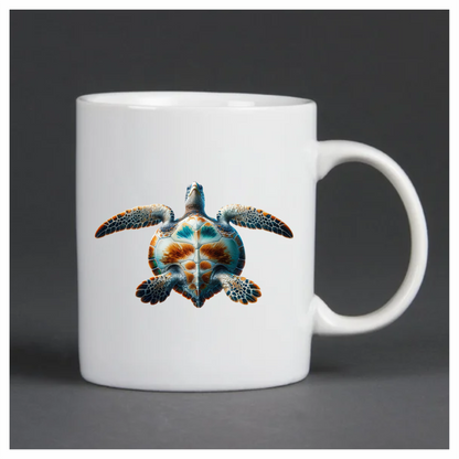 Sea Turtle Underwater View Orange Vinyl Decal Sticker