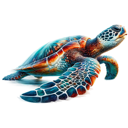 Colorful turtle illustration on a white background vinyl sticker