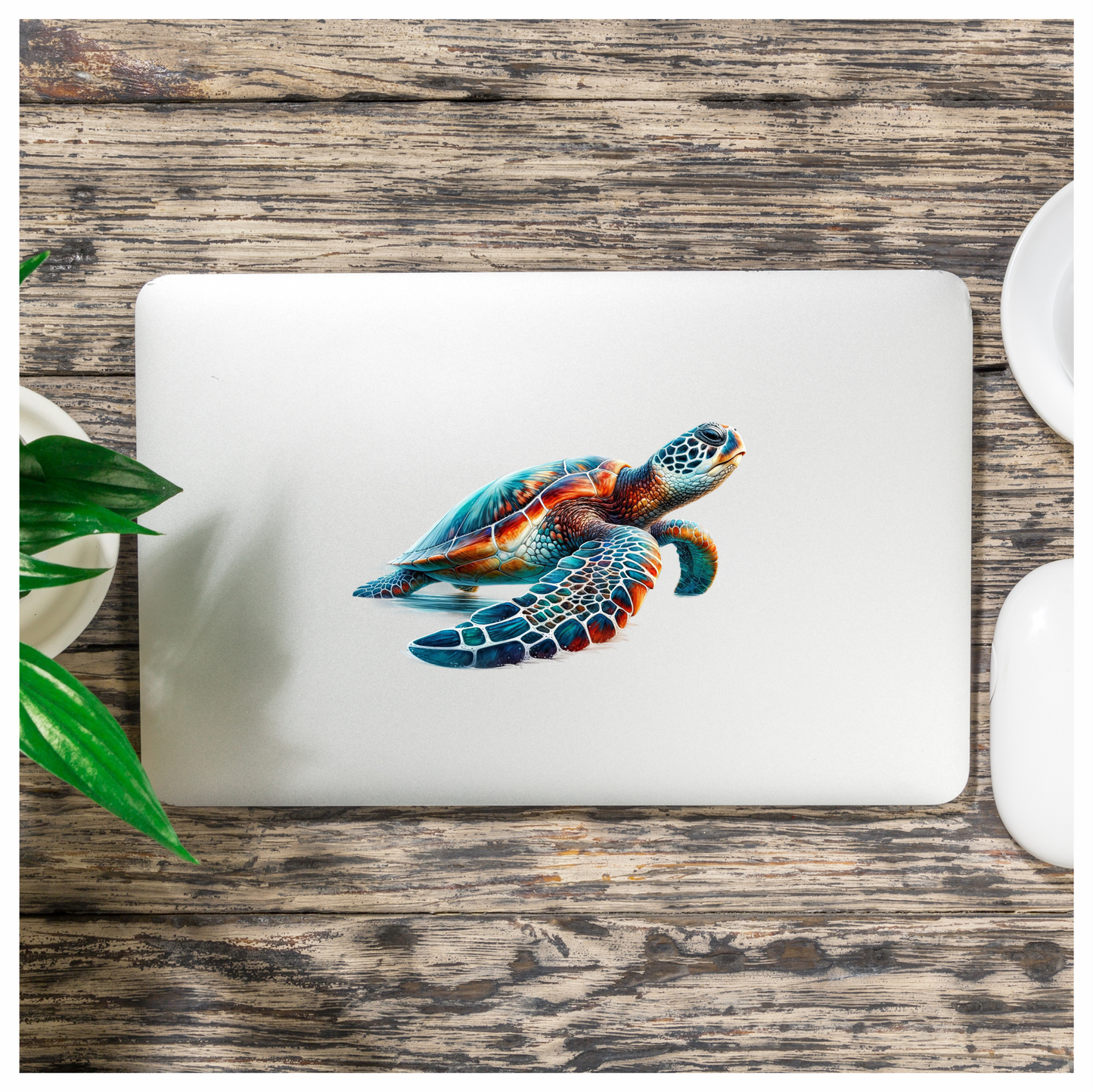 Sea Turtle Ocean Blue Swimming Graceful Vinyl Decal Sticker