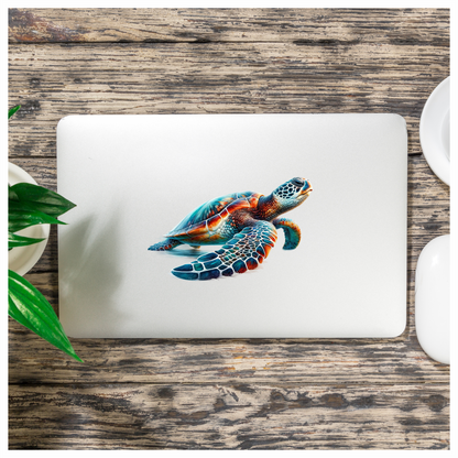 Sea Turtle Ocean Blue Swimming Graceful Vinyl Decal Sticker