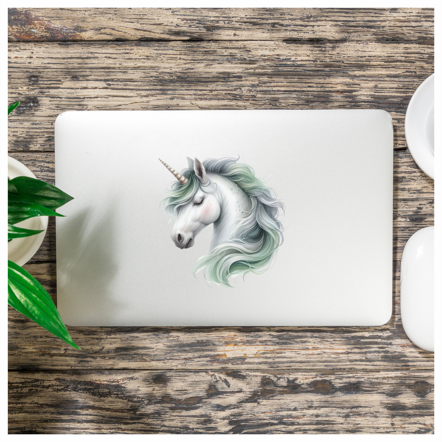 Unicorn Horse White Pastel Mane Vinyl Decal Sticker