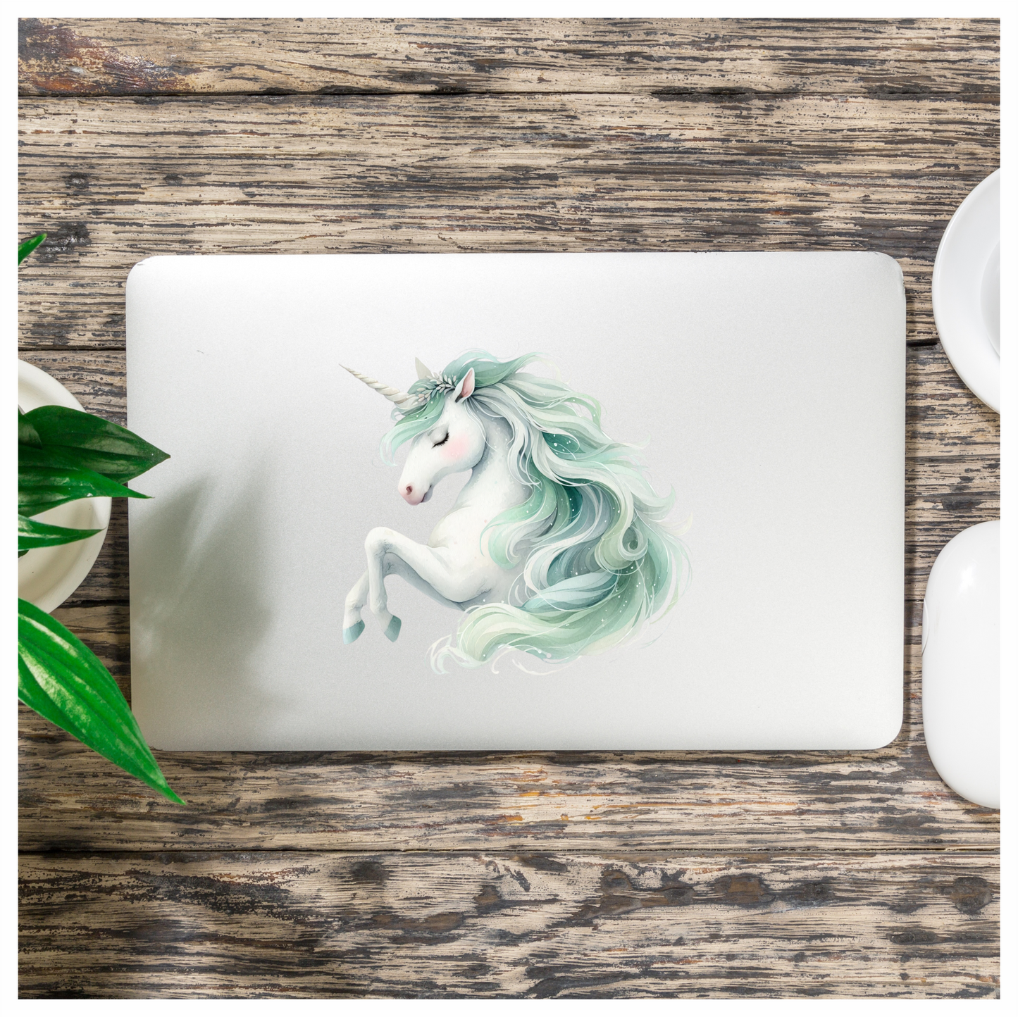 Unicorn Horse With Teal Mane Vinyl Decal Sticker
