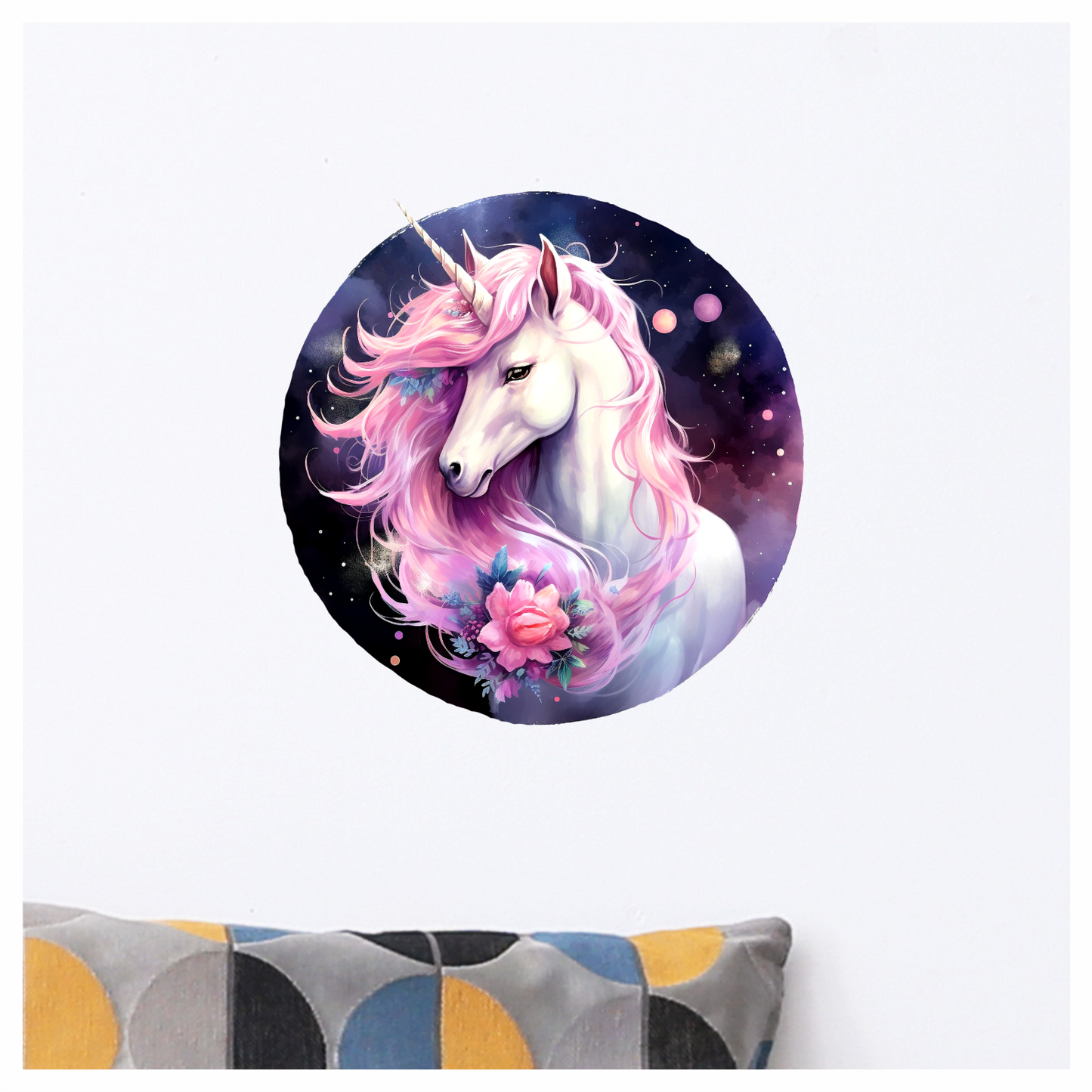 Unicorn Horse With Pink Mane Vinyl Decal Sticker