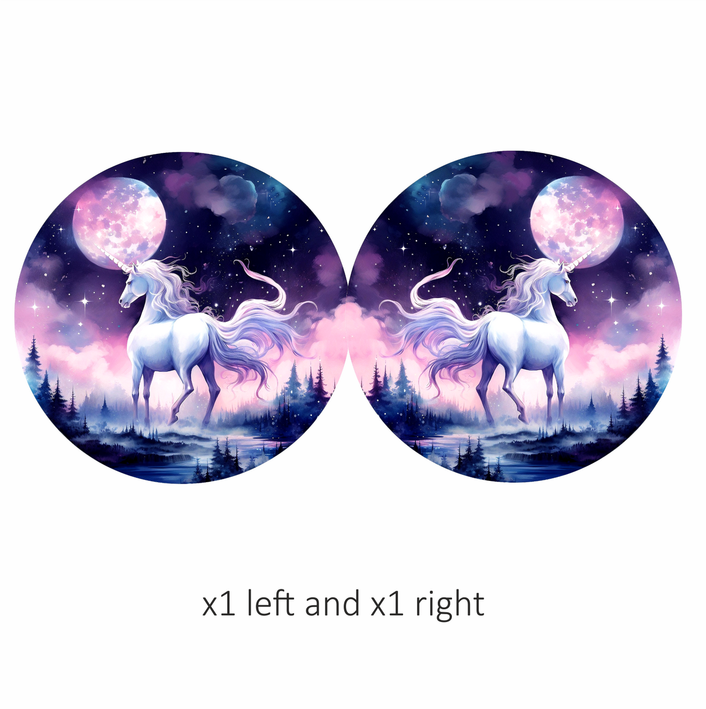 White Unicorn Under Moonlit Sky Vinyl Decal Sticker