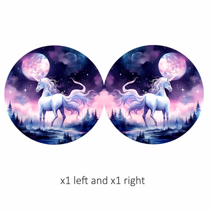 White Unicorn Under Moonlit Sky Vinyl Decal Sticker