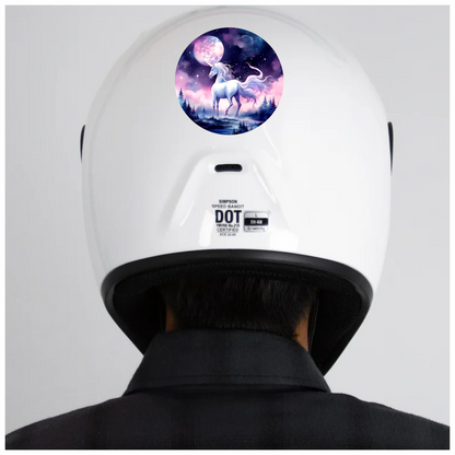 White Unicorn Under Moonlit Sky Vinyl Decal Sticker