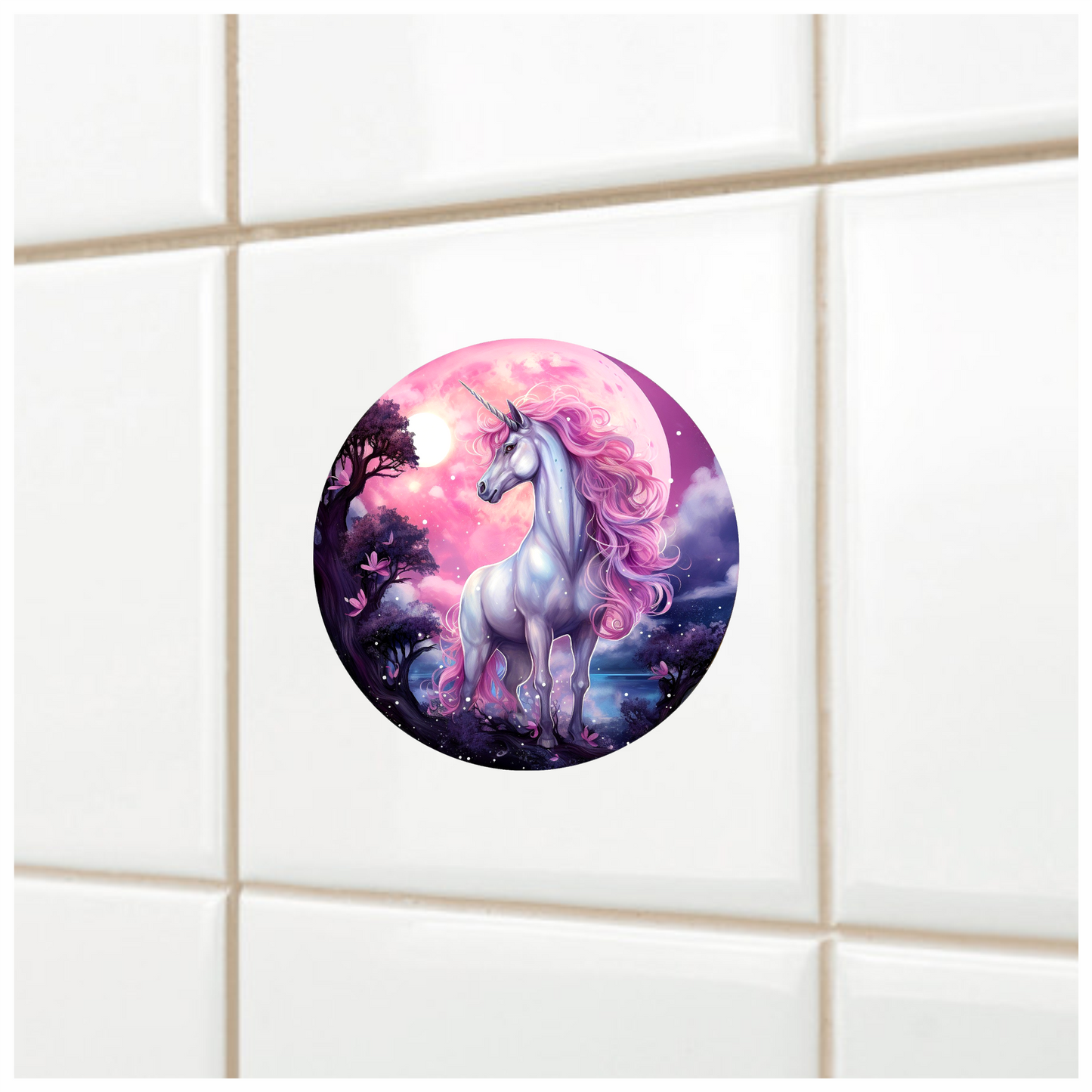 Majestic Unicorn Horse Pink Moonlight Vinyl Decal Sticker