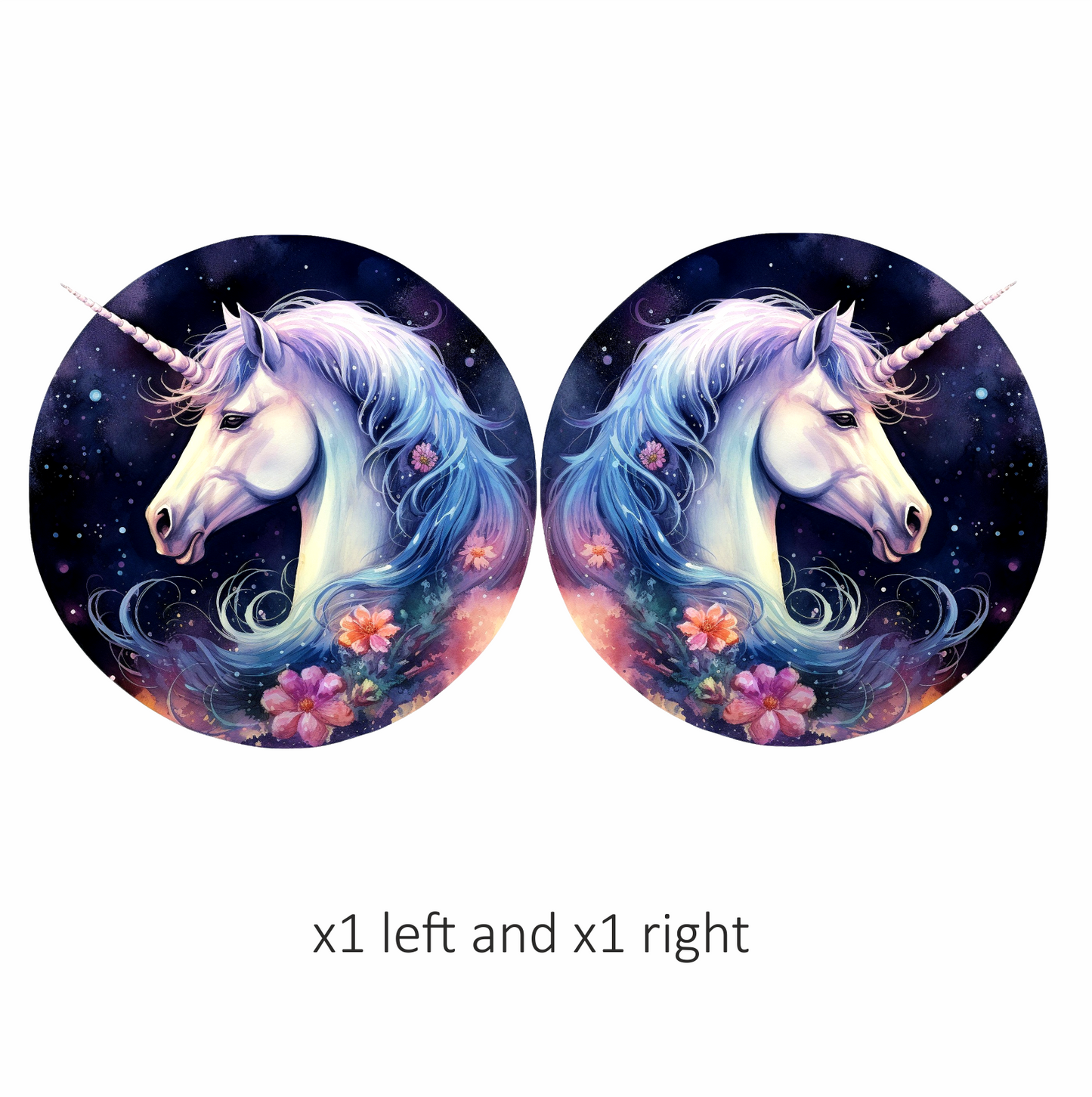 White Unicorn Horse With Flowers Vinyl Decal Sticker