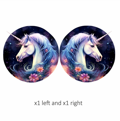 White Unicorn Horse With Flowers Vinyl Decal Sticker