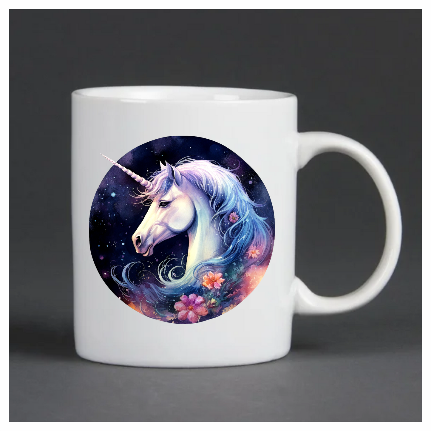 White Unicorn Horse With Flowers Vinyl Decal Sticker