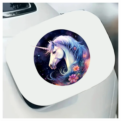 White Unicorn Horse With Flowers Vinyl Decal Sticker