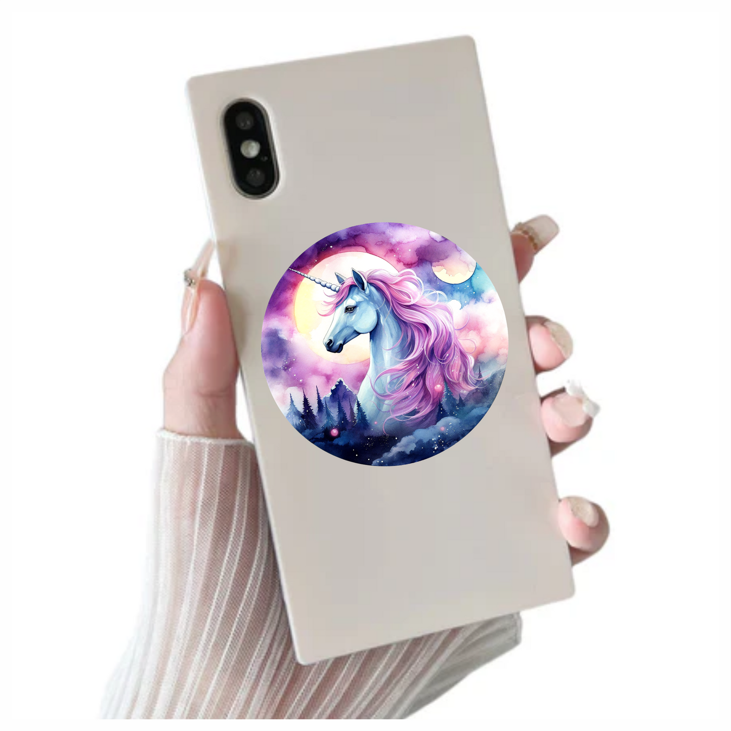 Unicorn Horse Blue Coat Pink Mane Vinyl Decal Sticker