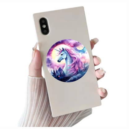 Unicorn Horse Blue Coat Pink Mane Vinyl Decal Sticker
