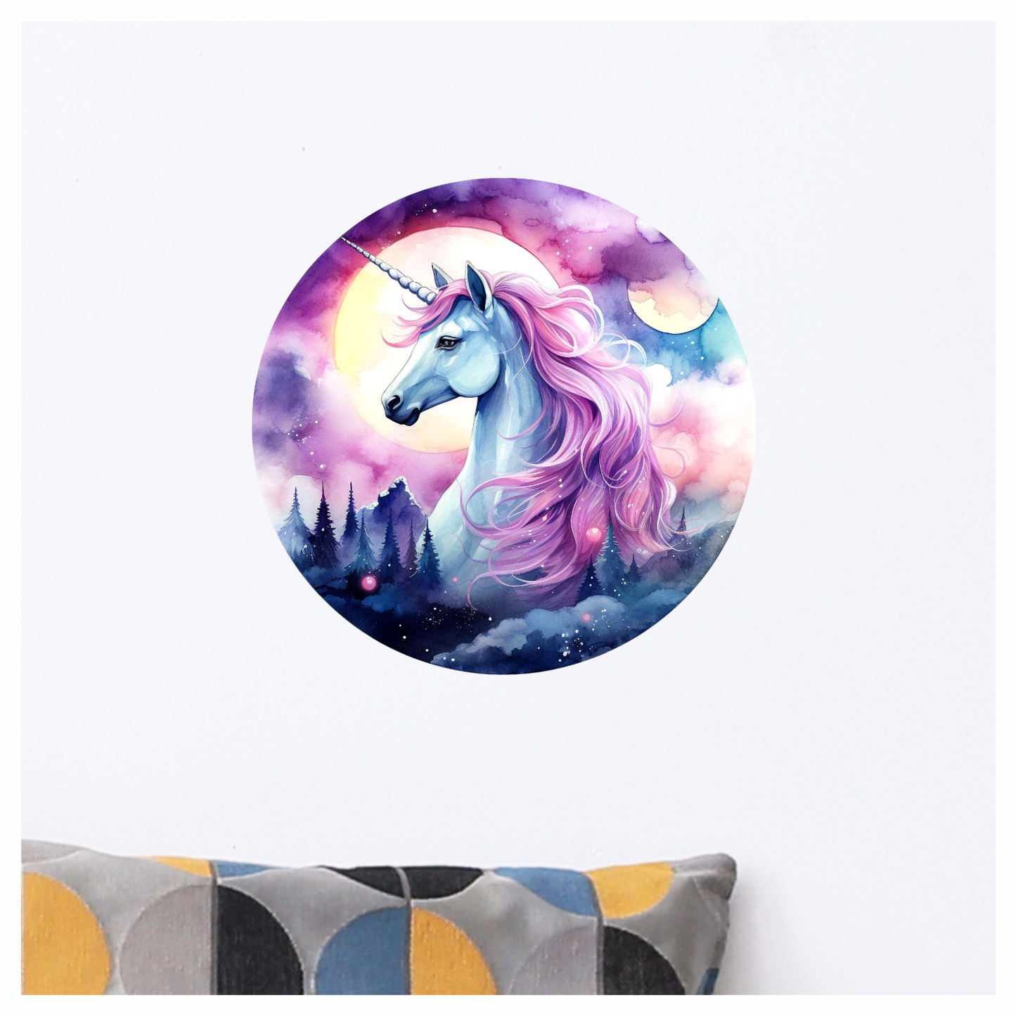 Unicorn Horse Blue Coat Pink Mane Vinyl Decal Sticker