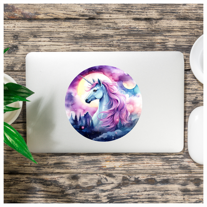 Unicorn Horse Blue Coat Pink Mane Vinyl Decal Sticker