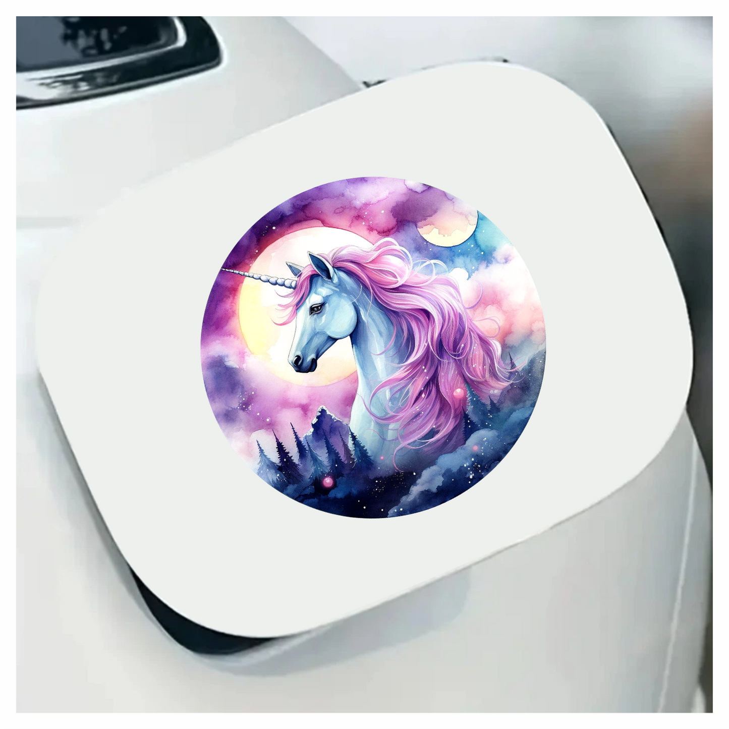 Unicorn Horse Blue Coat Pink Mane Vinyl Decal Sticker