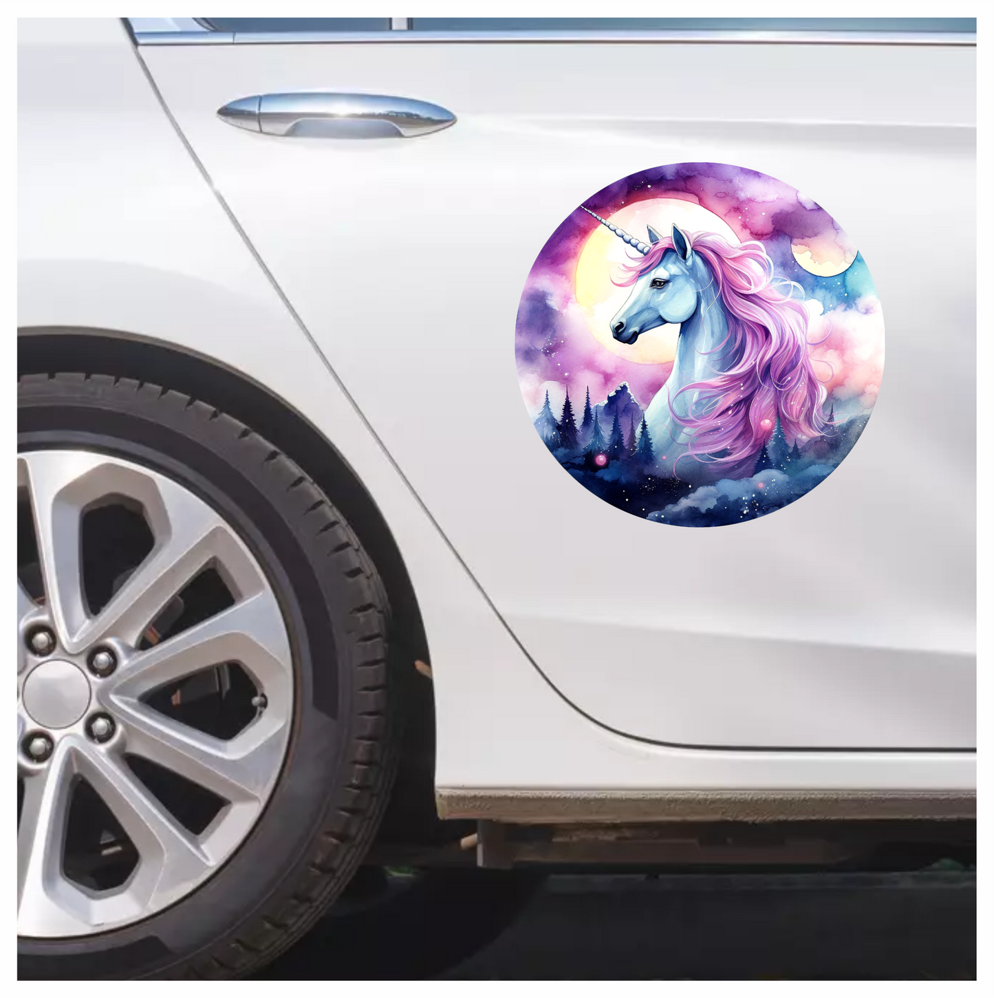 Unicorn Horse Blue Coat Pink Mane Vinyl Decal Sticker