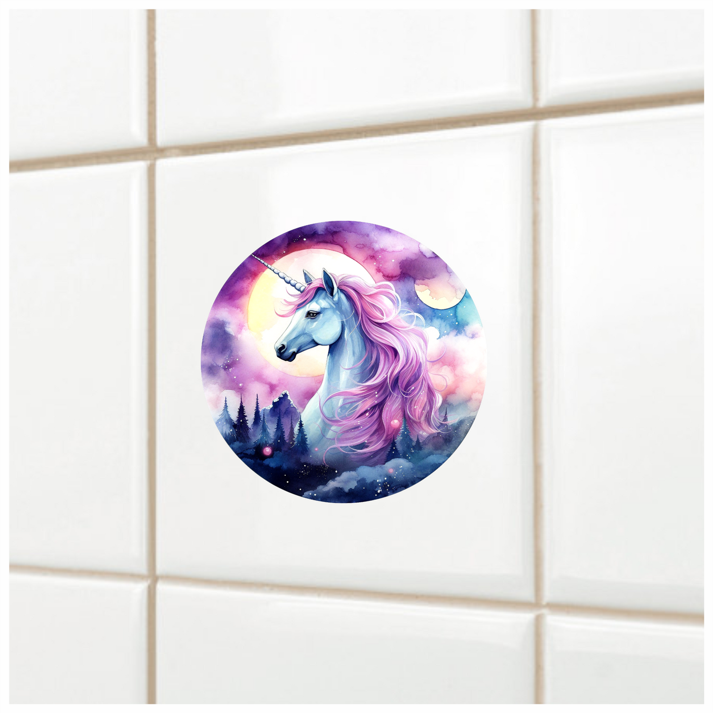 Unicorn Horse Blue Coat Pink Mane Vinyl Decal Sticker