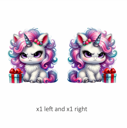 Angry Unicorn Puppy With Pink Gift Vinyl Decal Sticker