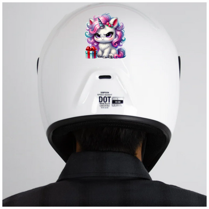Angry Unicorn Puppy With Pink Gift Vinyl Decal Sticker