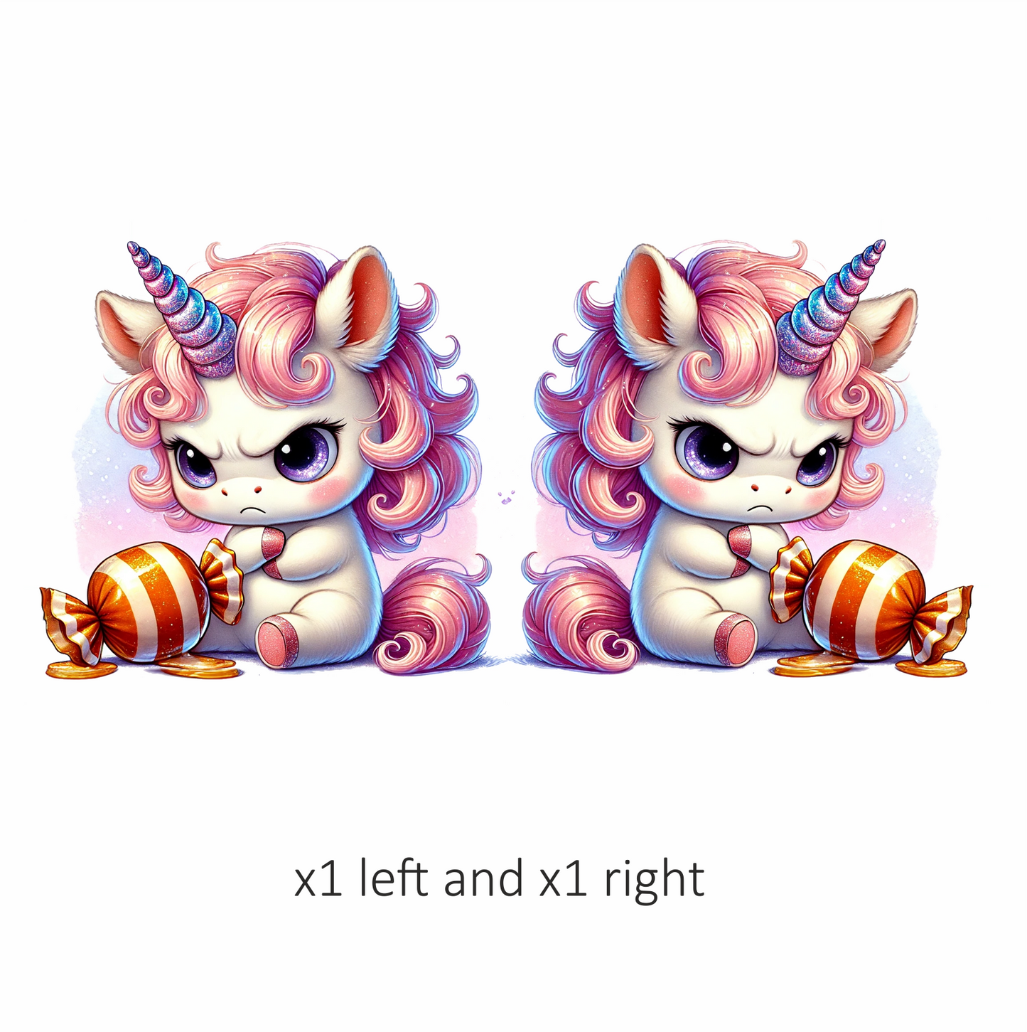 Angry Unicorn Breed Holding Orange Candy Vinyl Decal Sticker