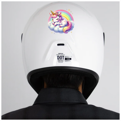 Sleeping Unicorn Pony Pink Rainbow Cloud Vinyl Decal Sticker