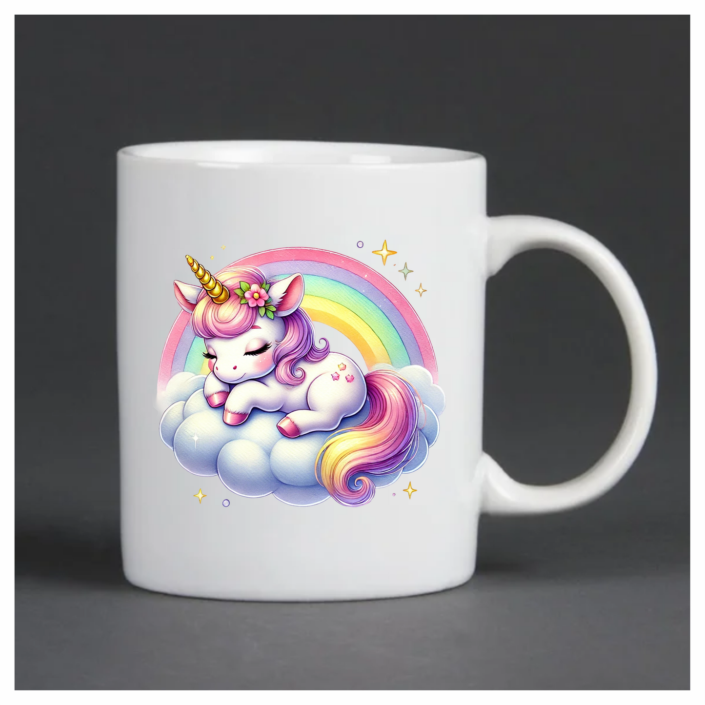 Sleeping Unicorn Pony Pink Rainbow Cloud Vinyl Decal Sticker