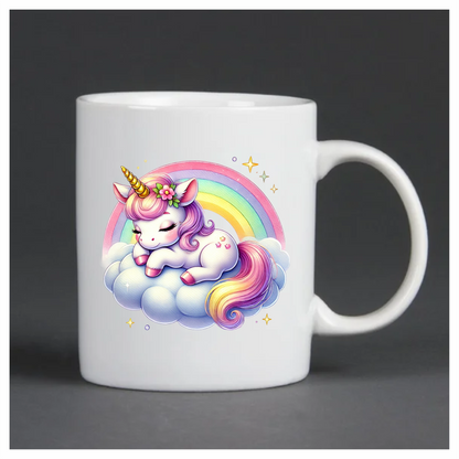 Sleeping Unicorn Pony Pink Rainbow Cloud Vinyl Decal Sticker