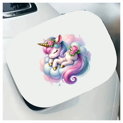 Sleeping Unicorn Pony Pink Cloud Vinyl Decal Sticker
