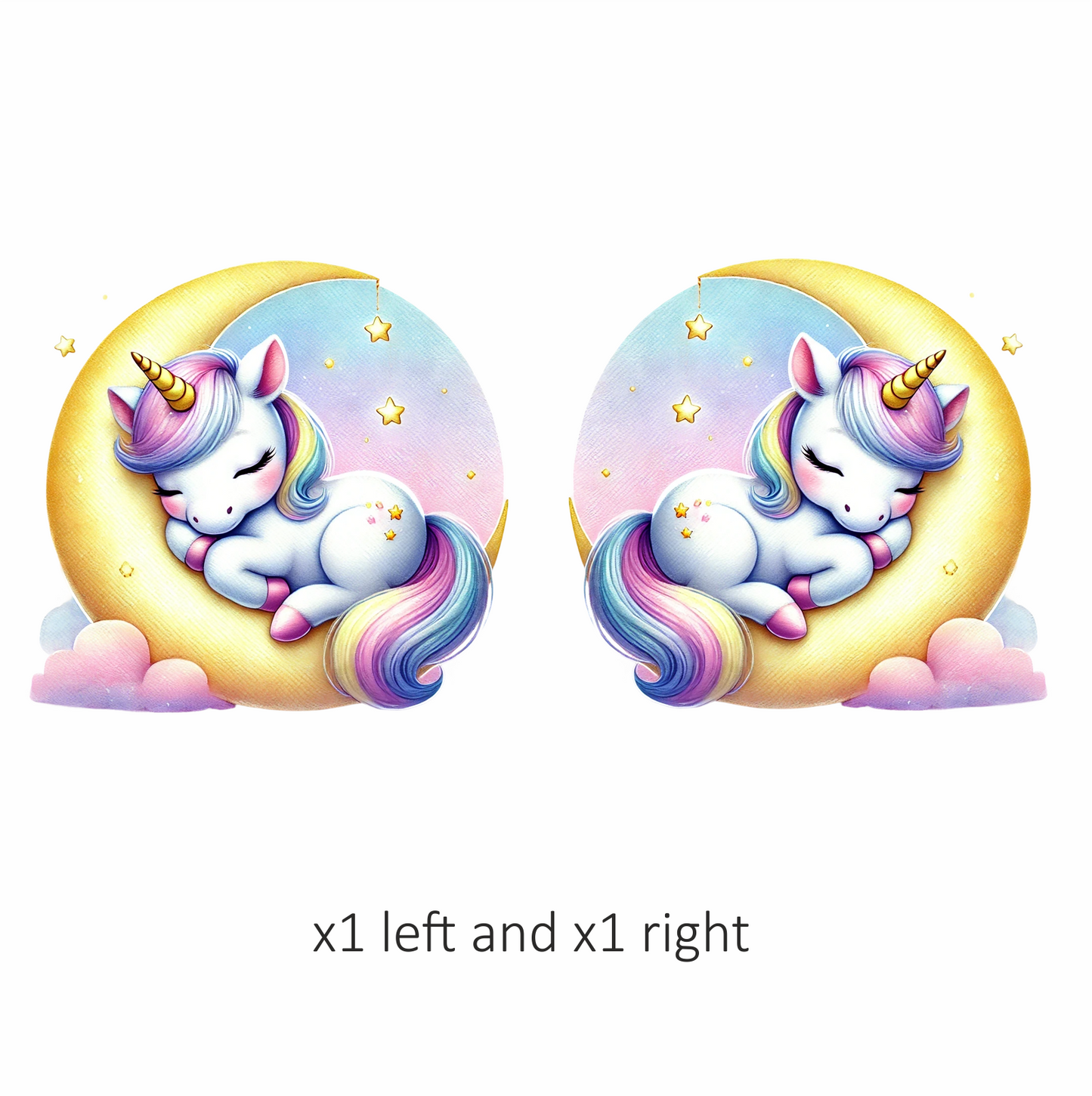 Unicorn Foal Sleeping Moon Pastel Vinyl Decal Sticker