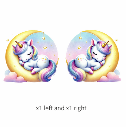 Unicorn Foal Sleeping Moon Pastel Vinyl Decal Sticker