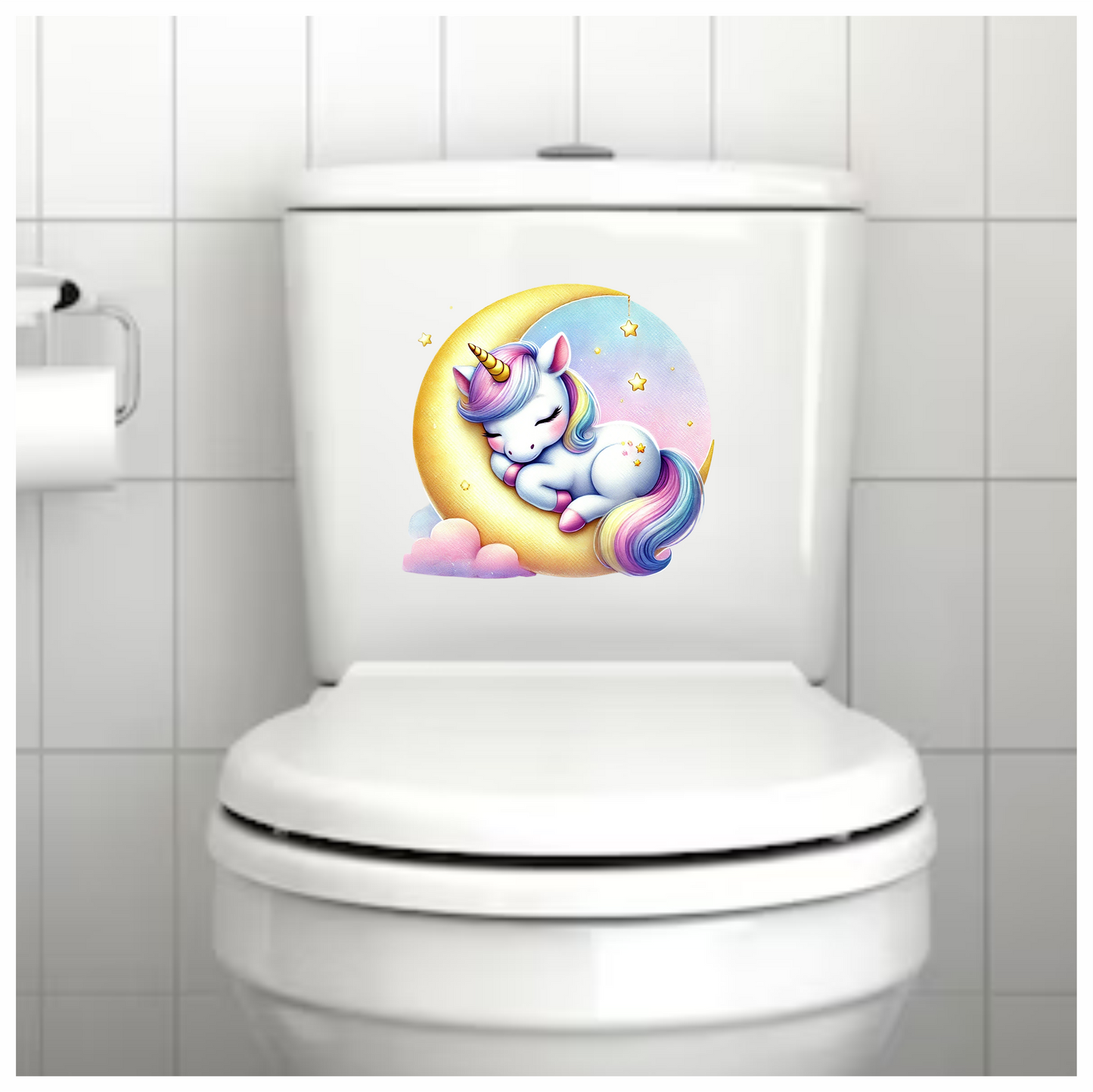 Unicorn Foal Sleeping Moon Pastel Vinyl Decal Sticker