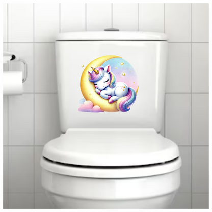 Unicorn Foal Sleeping Moon Pastel Vinyl Decal Sticker