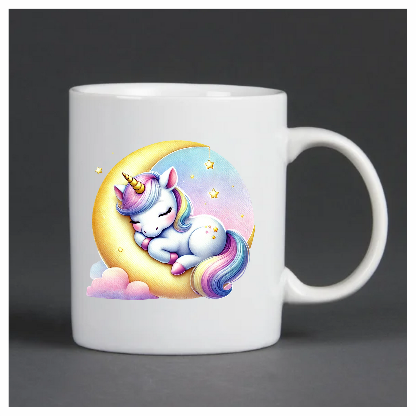 Unicorn Foal Sleeping Moon Pastel Vinyl Decal Sticker