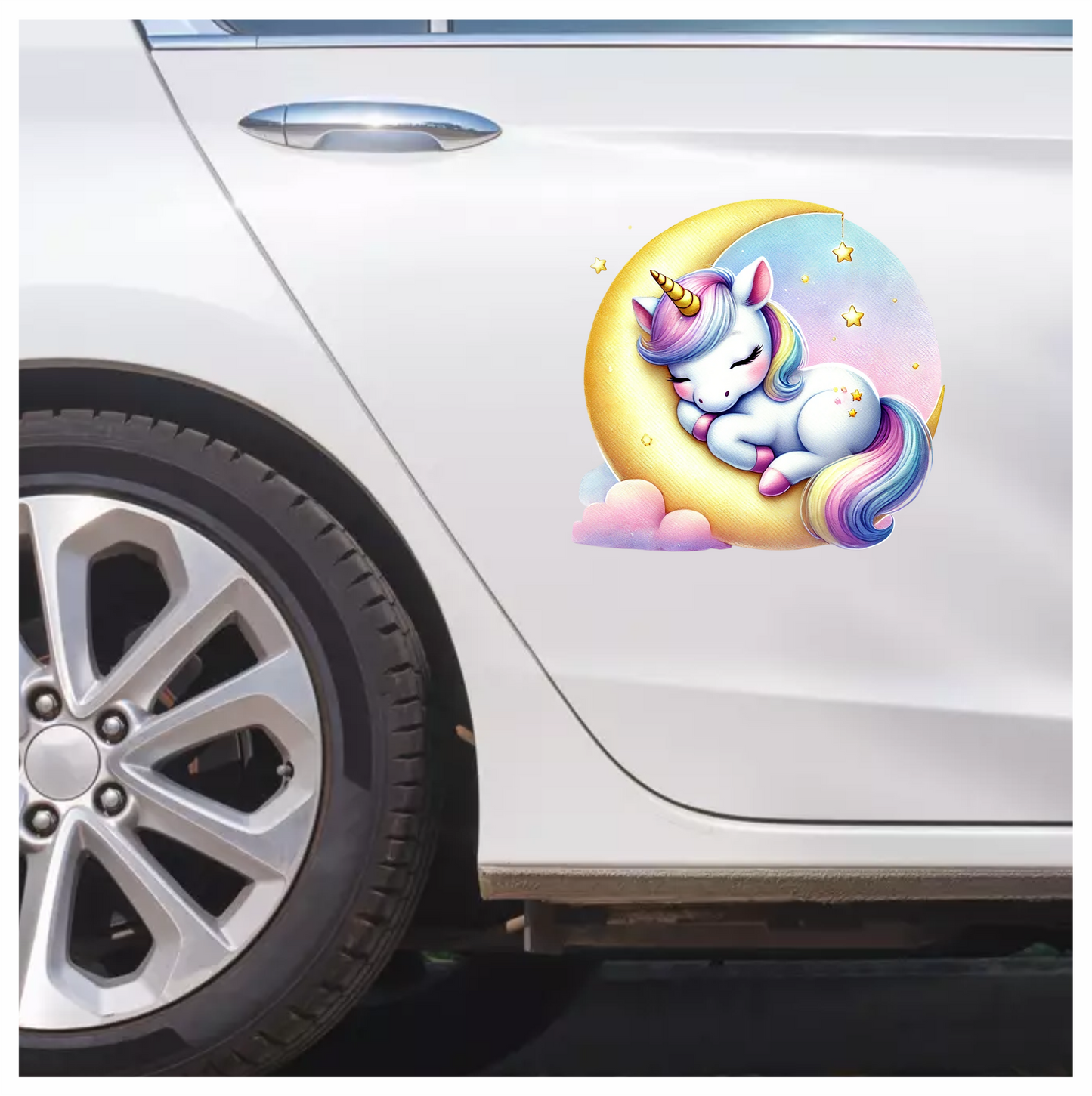 Unicorn Foal Sleeping Moon Pastel Vinyl Decal Sticker