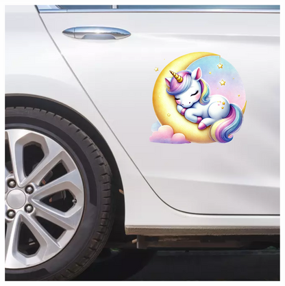 Unicorn Foal Sleeping Moon Pastel Vinyl Decal Sticker